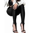 thumbnail image 3 of Women'S High Waist Shiny Stirrup Skinny Stretch Leggings, 3 of 9