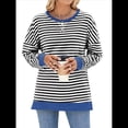 thumbnail image 2 of Sudadera Oversize para Mujer, Verano 2025, Cuello Redondo, Rayas, Larga, Aberturas Laterales, Sudaderas con Capucha Y2K y Negro XL, 2 of 10