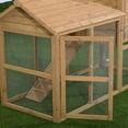 thumbnail image 6 of PawHut 83" Wooden Portable Backyard Chicken Coop With Fenced Run And Wheels, 6 of 8