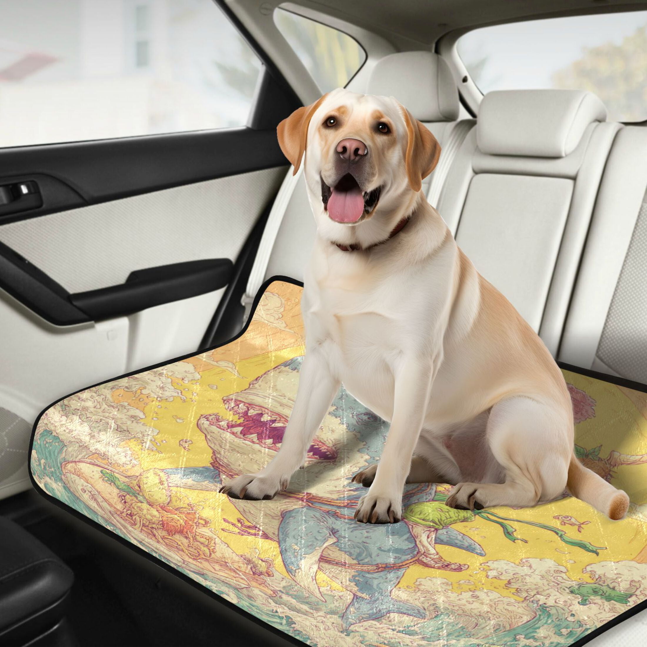 Qxltty Skull Surfing Cat litter Pads Pet Set of 2 Diaper Mats Center Anti-leakage Layer Absorbent Soft and Comfortable