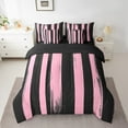 thumbnail image 2 of Erosebridal Geometric Graffiti Lines Bed in a Bag Full Size,Modern Minminalist Art Bed Set,Pink Black Bedding Full Size,Super Cozy Room Decor Reversible,7 Pieces, 2 of 6
