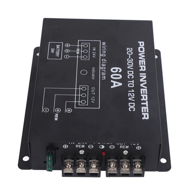DC 24V to 12V Step Down Voltage Reducer with Temperature Control for Vehicles