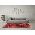 thumbnail image 3 of Ahgly Company Indoor Square Patchwork Red Transitional Area Rugs, 3' Square, 3 of 4