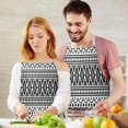 thumbnail image 3 of Black Geometric Triangle Striped Pattern Apron-Garden Aprons for Women with Pockets-Cotton Linen Waterproof Kitchen Cooking Gardening Aprons Adjustable for Kitchen,Cooking,BBQ and Salon 33x27 Inch, 3 of 7