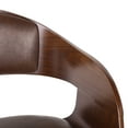thumbnail image 5 of Noble House Lovejoy Upholstered Swivel Barstool, Dark Brown and Walnut, 5 of 9