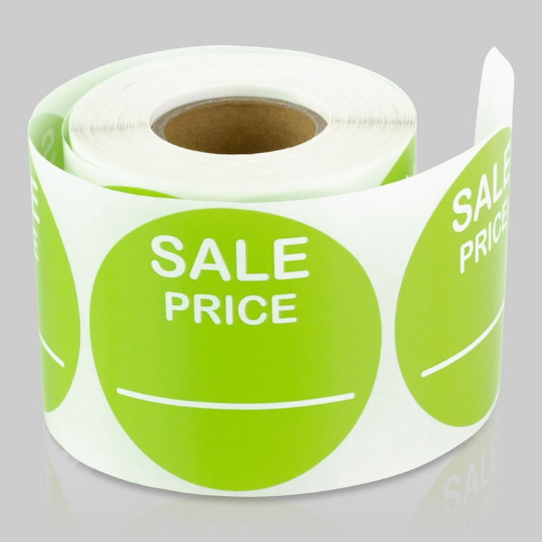 Round Sale Price Stickers (2 inch, 300 Labels per Roll, 10 Rolls, Lime) for  Use Retail, Yard Sales or Garage Sale 