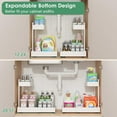 thumbnail image 3 of REALINN Expandable Under Sink Organizers and Storage, 2 Tier Under Cabinet Organizer, Heights Adjustable Pull Out Rack for Kitchen Bathroom Laundry, White, 2 Pack, 3 of 8