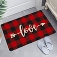 thumbnail image 4 of Tapis de Porte Intérieur Extérieur de la Saint-Valentin à Profil Bas, Résistant à la Saleté, Lavable, Absorbe l'Eau, Antidérapant, Tapis d'Entrée à Carreaux en Forme de Cœur 40 X 60 cm, 4 of 8