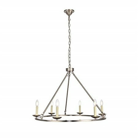 

Elegant Lighting Maine Collection Chandelier D32.4 H23.25 Lt:6 Burnished Nickel Finish