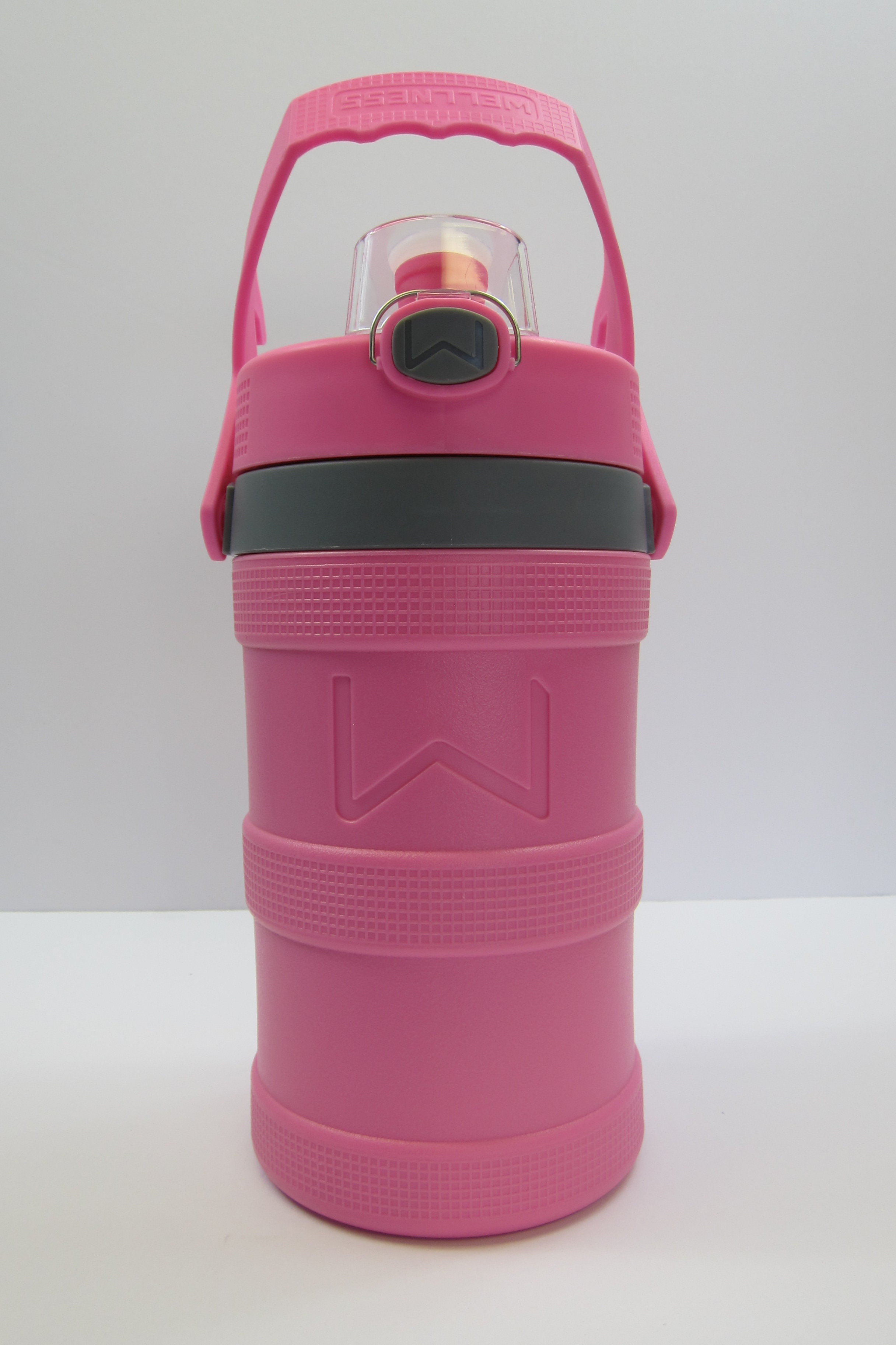 Wellness 128 oz Pink Plastic Water Bottle with Screw Cap