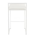 thumbnail image 5 of White Faux Leather Stackable Counter Stools, Set of 2 for Kitchen Island, Bar Height Dining Chairs with Padded Seat, Modern Farmhouse Style, 5 of 5
