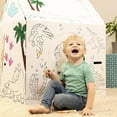 thumbnail image 2 of Easy Playhouse Dinosaur Create Your Own Play House - Kids Art & Craft for Indoor & Outdoor Fun, Color Dino Species – Decorate & Personalize The Cardboard Fort, 2 of 7