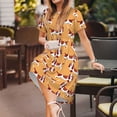 thumbnail image 3 of Lsque Dachshund Dog Puppy Print Women's Casual Dress T-Shirt Summer Short Sleeve Scoop Neck Swing Dresses, 3 of 6