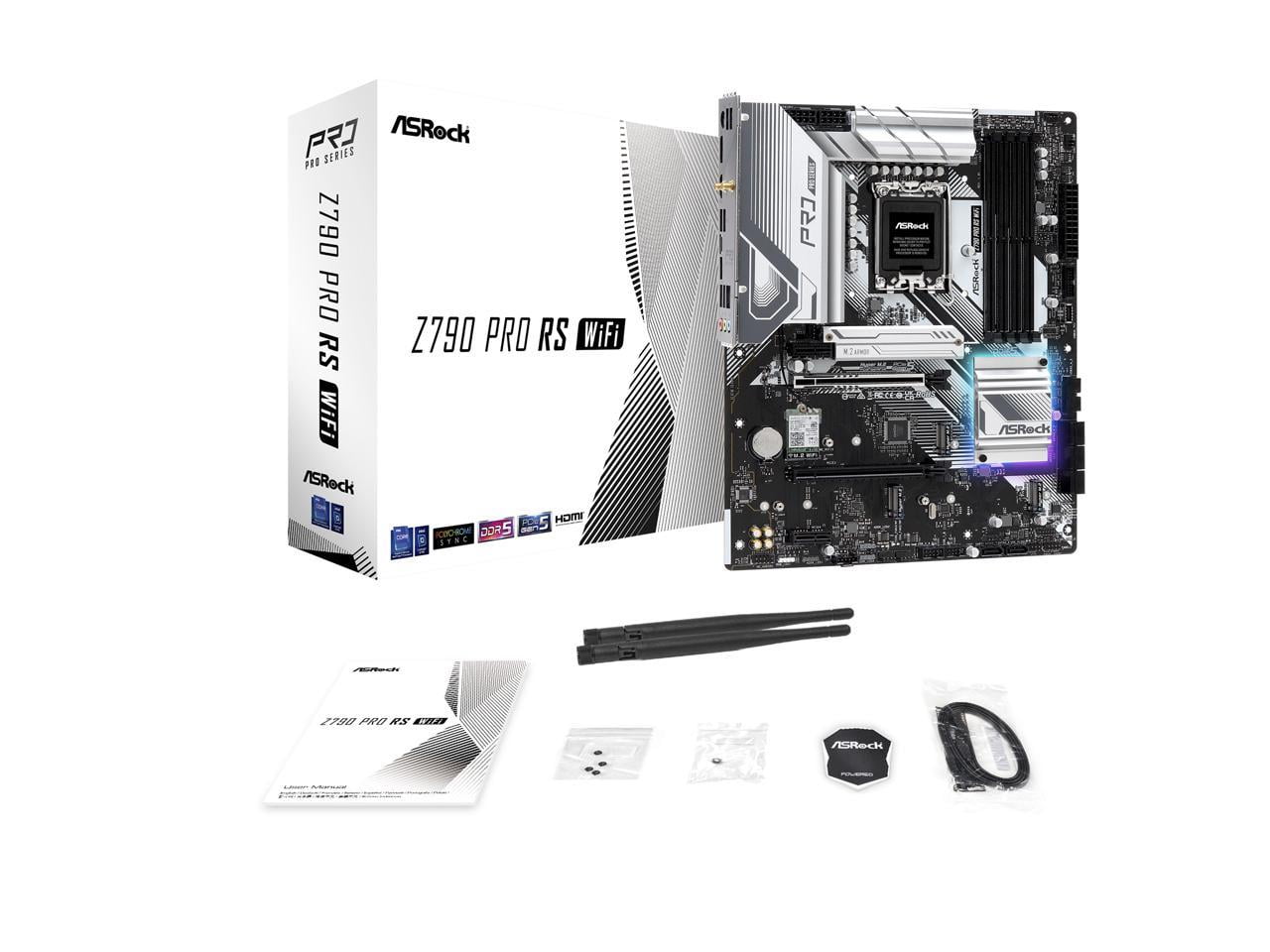 ASRock Z790 PRO RS Intel LGA1700 (14th,13th,12th Gen) ATX Mainboard, 4 slots DDR5, PCIE 5.0 x16, Quad Hyper M.2 slots, 2.5Gb Lan, 7.1 Nahimic Audio, ASRock Z790 PRO RS Intel LGA1700 (14th,13th,12th Gen) ATX Mainboard, 4 slots DDR5, PCIE 5.0 x16, Quad Hyper M.2 slots, 2.5Gb Lan, 7.1 Nahimic Audio,