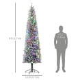 thumbnail image 2 of CoSoTower 9ft Prelit Pencil Artificial Christmas Tree, Flocked Xmas Tree with Remote, Dual Colour LEDs, 895 Tips, Metal Stand, 2 of 7
