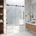 thumbnail image 2 of VIGO Elan E-Class 56 to 60 in. W x 66 in. H Sliding Frameless Tub Door in Matte Black with 3/8 in. (10mm) Clear Glass, 2 of 12
