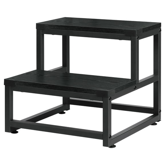 2-Step Stool for Kids & Adults Step Ladder with Adjustable Feet, Non - Slip Platform for Home, Kitchen, Black
