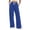 Blue, variant on Women's High Waist Drawstring Casual Wide Leg Pants With Split Hem And Pockets