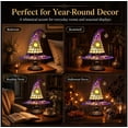 thumbnail image 4 of Stained Glass Witch Hat Lamp, Tiffany Style USB LED Night Light for Halloween Party & Witchy Home Decor,Blush,11.81 in, 4 of 8