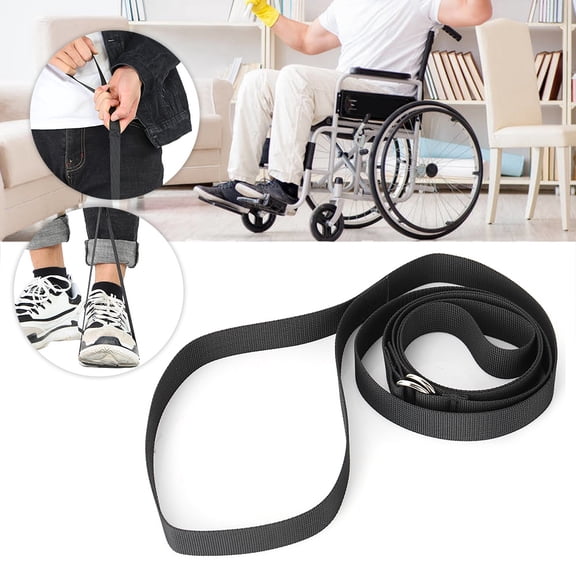 EECOO 43 Inch Long Leg Lifter -  & Rigid Hand Strap & Foot Loop - Ideal Mobility Tool for Wheelchair, Hip & Knee Replacement Surgery (43 Inch Long)