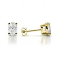 thumbnail image 3 of 1.00 Carat D/VVS1 Oval Cut Moissanite Diamond Stud Earrings Solid 18K Yellow Gold Screw Back Studs Earring, 3 of 5