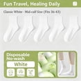 thumbnail image 2 of Garbnen Disposable Travel Socks 5 Pairs, No Wash Lazy Daily Socks, Lightweight Breathable Mid-Calf Socks for Women Men White, 2 of 7