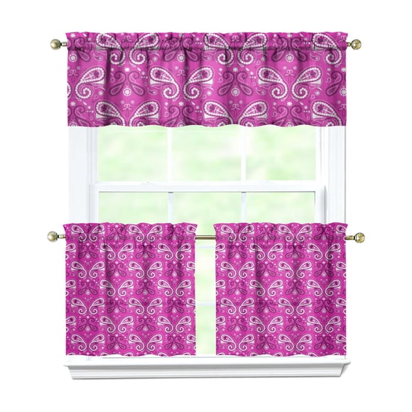 Vintage Paisley Blackout Curtains - 3-Piece Boho Room Darkening Drapes for Living Room & Bedroom