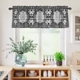 thumbnail image 5 of 3 Piece Kitchen Curtains and Valances Set Black Grey Cafe Curtains 36 Inch Length Boho Vintage Print Distressed Brick Patterns Valance & Tier Curtain for Living Room Bedroom Window 54"x18"+27"x36"*2, 5 of 6