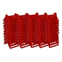 (50 Pack) V Shaped Board 4" Red Plastic Corner Edge Protectors for Cargo Loads | Tie Down Strap Guard for Winch, Ratchet Straps on Flatbed Trailers | V-Style Tie Downs Edge Protectors