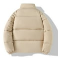thumbnail image 5 of yuCgh Men's Stand Collar Puffer Jacket, Long Sleeve Zip Up Cotton Coat, Thickened Warm Loose Fit for Winter Casual & Outdoor Protection,Khaki,M, 5 of 5