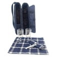 thumbnail image 3 of Wine Carrier Tote Bag Set Insulated Bottle Cooler Blue, 3 of 10