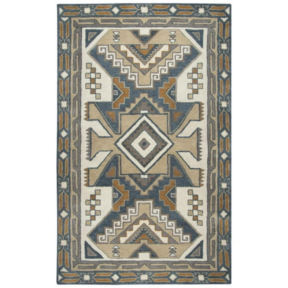 Alora Decor Ryder 5' x 8' Southwest/Tribal Gray/Tan Hand-Tufted Area Rug