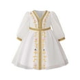 thumbnail image 2 of RTKFRFLM Girls Middle Eastern Party Gown Formal Embroidered Event Dress for Kids White 2-3 Years, 2 of 8