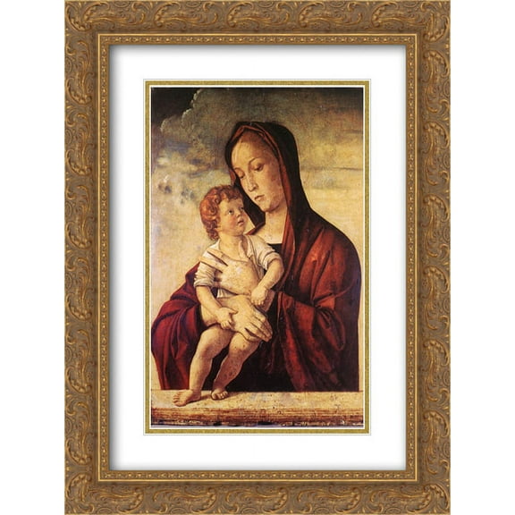 Giovanni Bellini 2x Matted 20x24 Gold Ornate Framed Art Print 'Madonna with Child'