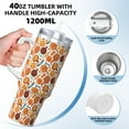thumbnail image 3 of Salouo Hot Fresh Pizza for 40oz Water Bottle with Handle & Flip Straw - Stainless Steel Vacuum Insulated Tumbler-Reusable Travel Coffee Mug- Gifts for Women & Men, 3 of 8