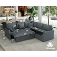 thumbnail image 3 of VANACC Sofa Bed, 85 Inch Sleeper Sofa with Pull Out Sofa Bed, L Shaped Couch with Storage Seat, Sectional Couches for Living Room Apartment, Grey Linen Sofa Couch, 3 of 9