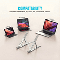 thumbnail image 7 of VerdeVida Laptop Stand, Portable Laptop Holder Computer Stand for Desk, Metal Foldable Laptop Riser with 6 Levels Height Adjustment, Compatible with MacBook, HP, Lenovo, Dell, Silver, 7 of 7