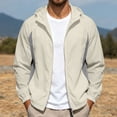 thumbnail image 2 of Men's Full Zip Hooded Windbreaker Lightweight Outdoor Hiking Jacket UPF Cooling Mesh Patchwork Quick Dry for Golf Fishing Size 3XL White-A, 2 of 7