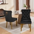 thumbnail image 4 of Set of 4 Luxury Velvet Dining Chairs with Wood Legs Tufted Back Modern Seating for Kitchen, Bedroom & Living Room, 4 of 13