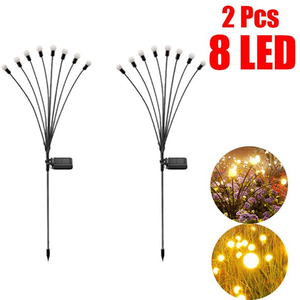 Luz LED Solar para decoración de jardín al aire libre, luces de paisaje, fuegos artificiales, lámparas de césped, casa de campo, terraza, balcón