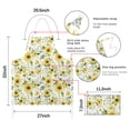 thumbnail image 7 of White Green Leaf Sunflower Pattern Apron-Garden Aprons for Women with Pockets-Cotton Linen Waterproof Kitchen Cooking Gardening Aprons Adjustable for Kitchen,Cooking,BBQ and Salon 33x27 Inch, 7 of 7