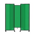 thumbnail image 1 of Versare Polycarbonate Room Divider 360 Portable Wall Partition | Freestanding Office Dividers | Locking Wheels | Privacy Screen Panels - 8'6" x 7'6" Green Thermoplastic Polymer, 1 of 5