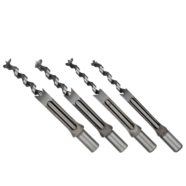 Broca para orificios cuadrados, 4 piezas de 14 a 19 mm para carpintería, broca para orificios cuadrados, broca para orificios cuadrados, rendimiento confiable