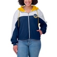thumbnail image 4 of Women's WEAR by Erin Andrews Navy West Virginia Mountaineers Color-Block Full-Zip Hoodie, 4 of 5