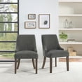 thumbnail image 3 of Leona Dining Chair In Charcoal Fabric with Grey Brushed Leg Finish - 2-Pack, 3 of 8