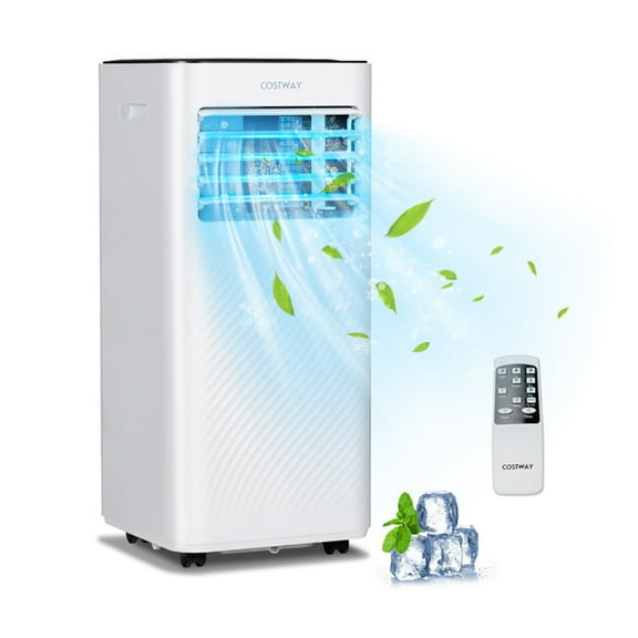 Spaco 10000 BTU 4-in-1 Portable Air Conditioner with Humidifier and Sleep Mode-Black, Small Air Conditioner Portable with Built-in Dehumidifier