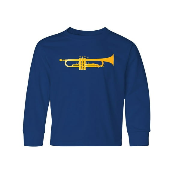 Inktastic Trumpet Gold Brass Music Instrument Long Sleeve Youth T-Shirt