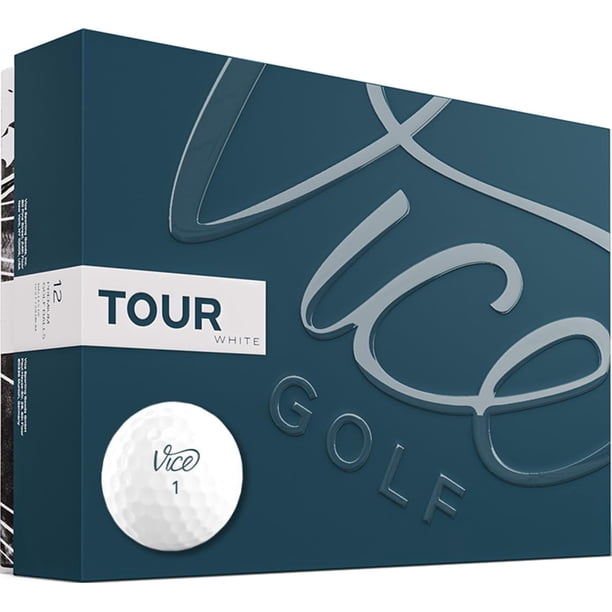 Pelotas de golf VICE Golf Tour, color blanco, construcción Surlyn de 3 piezas
