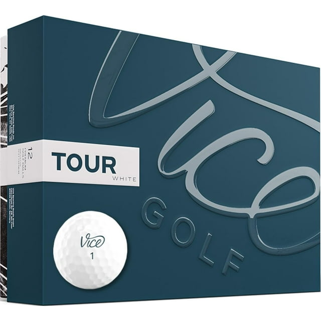 Pelotas de golf VICE Golf Tour, color blanco, construcción Surlyn de 3 piezas