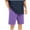 Purple, variant on fatyb Men's Shorts Cotton Drawstring Elastic Waist Casual Shorts Solid Color Comfortable Summer Shorts